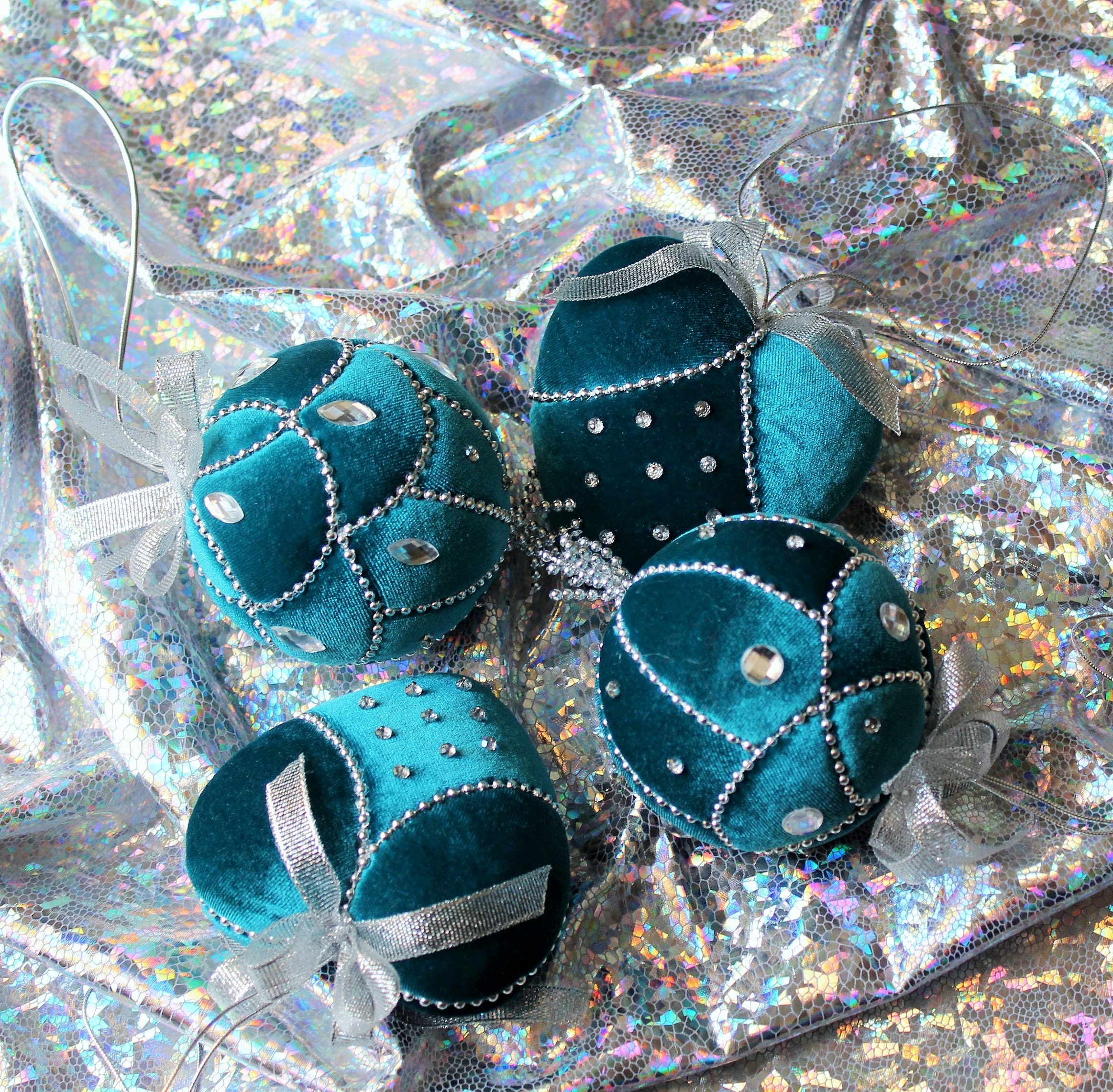 Velvet Christmas ornaments set new Year gift Christmas Etsy