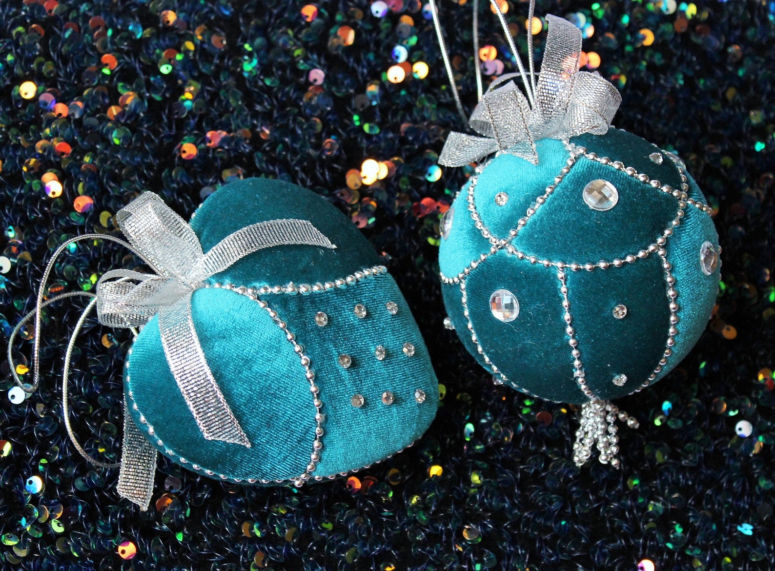 Velvet Christmas Ornaments Set, Christmas Decoration, Christmas Gift