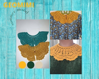 Cuello Peter Pan de crochet, cuello de crochet hecho a mano para mujer, cuello de encaje, cuello hecho a mano, cuello retro, cuello victoriano, cuello vintage