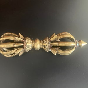 Handmade Large Dorje Tibetan Brass Vajra Buddhist Meditation Decor Hand Engraved Dorje Spiritual  Meditation Altar Shrine Tools Tibetan Bell