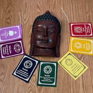 Cute Fringe 7 CHAKRA Tibetan Buddhist Prayer Flags COTTON Nepal Prayer Flag Home Decor Room Decor Flags and Banners Indoor Outdoor Decor