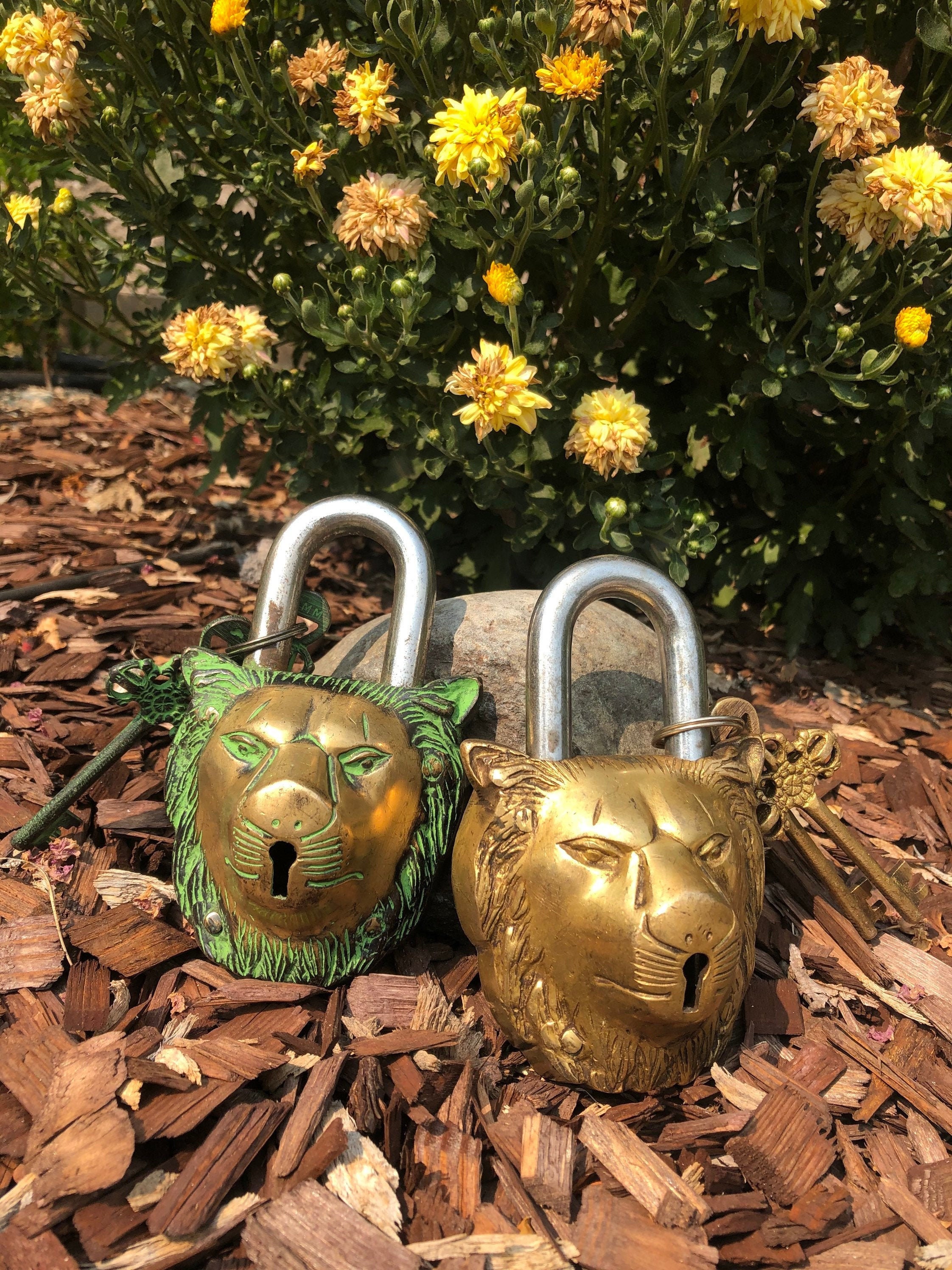 Lion Unique Padlock Temple Lock Ornate Design Animal Lock Unique Gifts for Him Her Brass Handicraft Vintage Unique Padlock Cool Room Decor