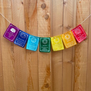 Gorgeous Seven CHAKRA Prayer Flag Tibetan Flags Nepal Prayer Flag Home Decor Room Decor Garden Wall Art Gifts Birthday Indoor Outdoor Decor