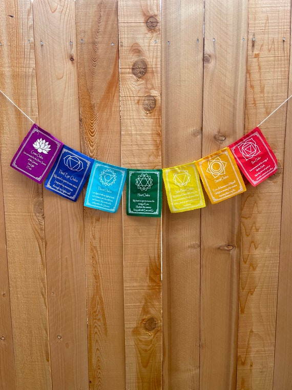 Small Chakra Symbol Garden Prayer Flags Small Chakra Symbol Garden Prayer Flags