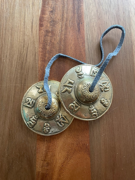 Gandhanra Tingsha Cymbales Tibétaines 6,5 Cm - Clochettes Méditation Laiton Fait Main Népal