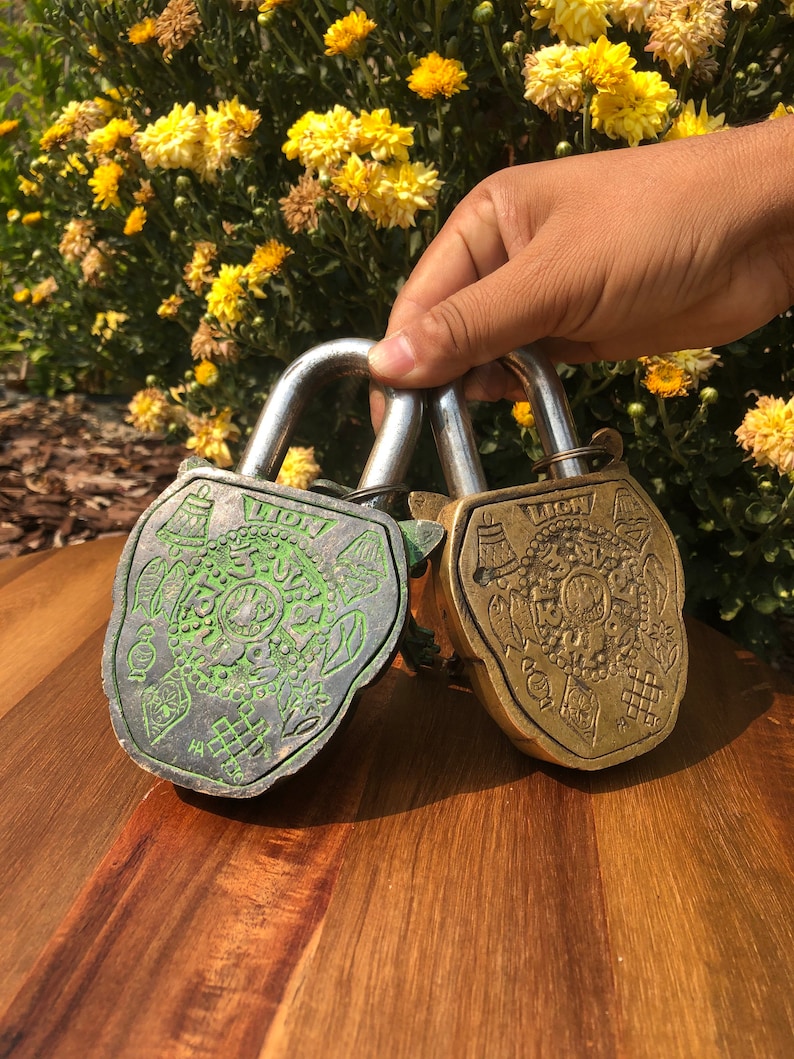 Brass Lion Padlock: Ornate Vintage Animal Lock With Keys - Etsy