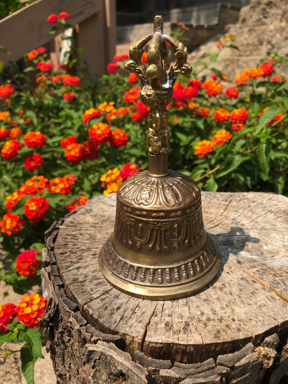 LARGE Buddhist Brass Bell BEAUTIFUL Tone Tibetan Prayer Bell Etsy