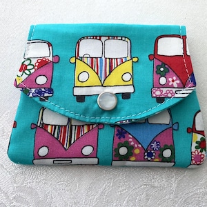 Mini billetera VW Bus ~ Monedero pequeño cosido a mano ~ Monedero pequeño, mochila, bolsillo, uso diario, viajes ~ Tarjetero ~ Regalo único VW Bus