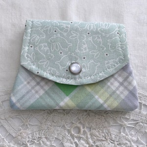 Mini billetera de conejito ~ Tarjetero ~ Regalo único ~ Monedero pequeño cosido a mano ~ Monedero, mochila, bolsillo, uso diario
