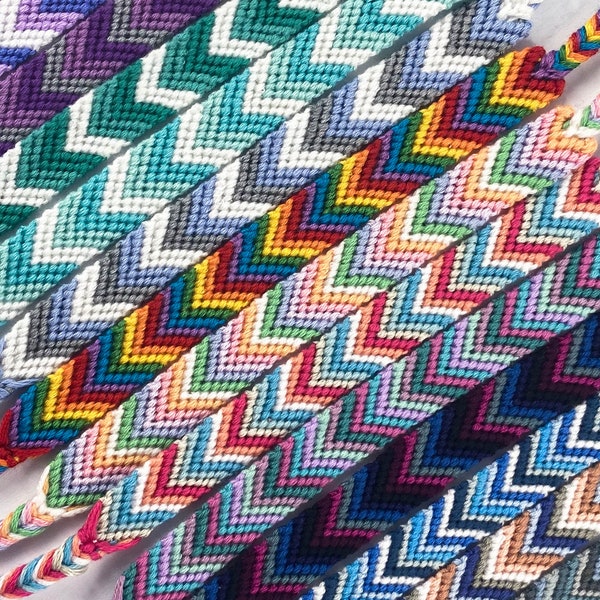 Chevron Woven Bracelets / Friendship Bracelets / Cloth Bracelets - Assorted Colors