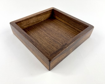 Walnut Tray Centerpiece / Square Decorative Tray 8 X 8 / Napkin Holder / Dining Décor