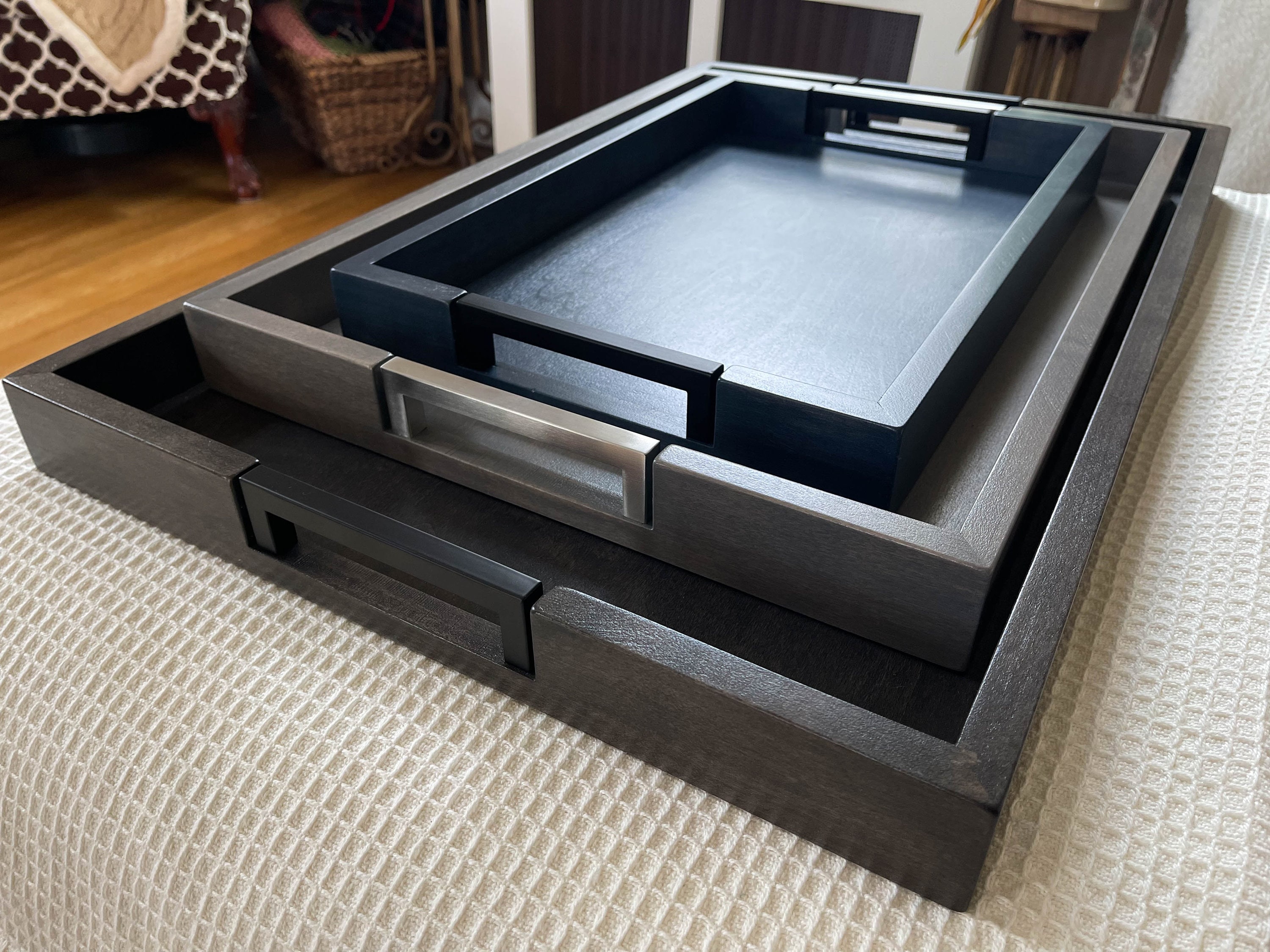 Gray serving tray deals