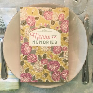 Menu Journal with Hydrangea Cover, Hostess Journal, Hostess Gift, Chef Gift, Home Entertaining