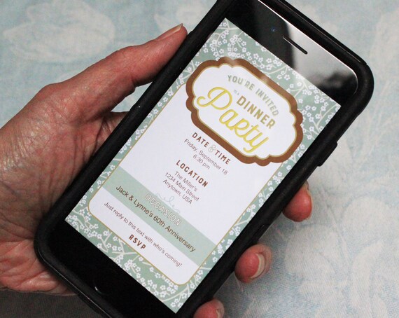 Dinner Party Text Message Invitation Cherry Blossom | Etsy