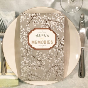 Menü-Journal mit Kirschblüten-Cover, Hostess Journal, Hostess Geschenk, Chef Geschenk, Haus unterhaltsam