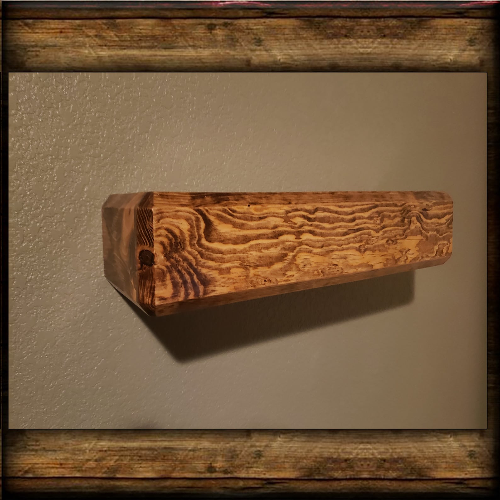 Beveled Edge Knotty Pine Floating Shelf Etsy