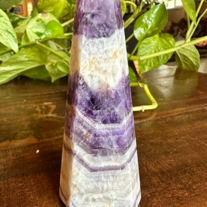 Dream Chevron Amethyst Tower - 3rd Eye - Intuition - Clairvoyant - Dog Tooth Amethyst - Banded Amethyst - Master Healer Stone