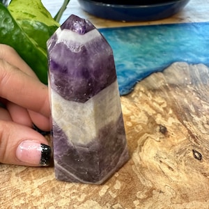 Dream Chevron Amethyst Tower - 3rd Eye - Intuition - Clairvoyant - Dog Tooth Amethyst - Banded Amethyst - Master Healer Stone