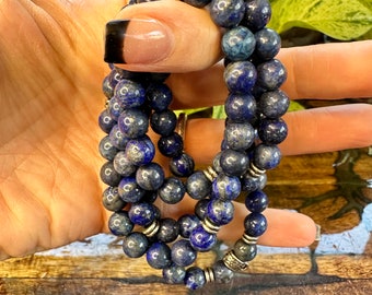 Lapis Lazuli Wrap - Necklace - Bracelet - Anklet Magical Stone - 3rd Eye - Intuition - Communication - Inner Power - Channeling - 18.5 inch