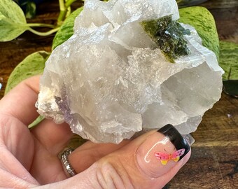 Watermelon Tourmaline in Lepidolite Quartz  - Rare - Powerful Crystal - Higher Heart Awakening - Watermelon Tourmaline - Reiki Charged