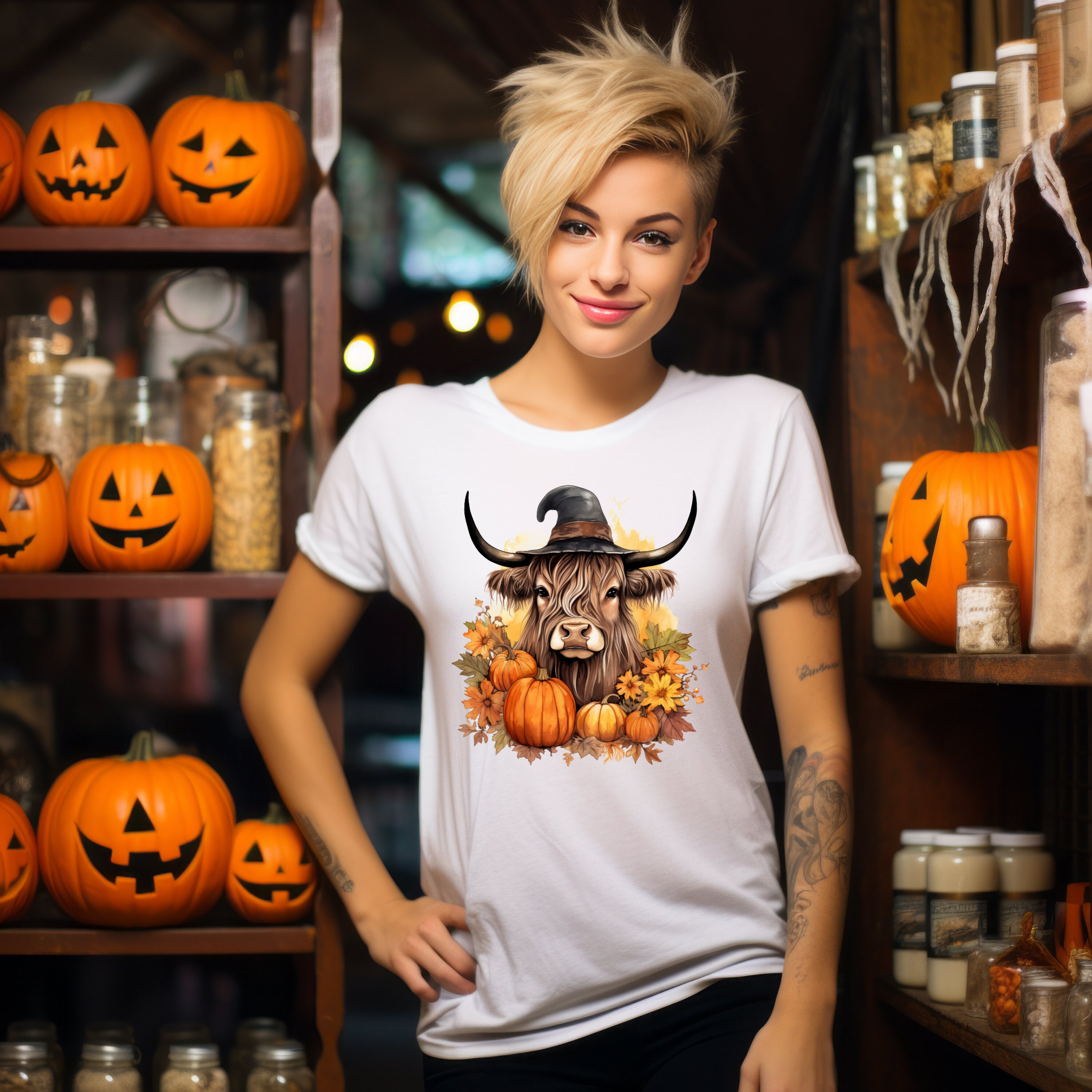 Highland Cow PNG, Autumn Sublimation Design, Fall Halloween PNG ...