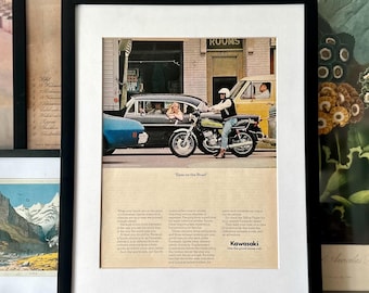 1974 Kawasaki Vintage Advertisement - Original Magazine Ad