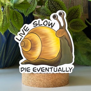 Live Slow Snail  Sticker - Vinyl Sticker