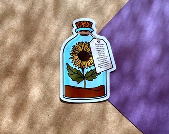 Sunflower sticker - Poetry Sticker - Vinyl Sticker