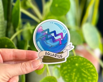 Aquarius Crystal Ball Sticker