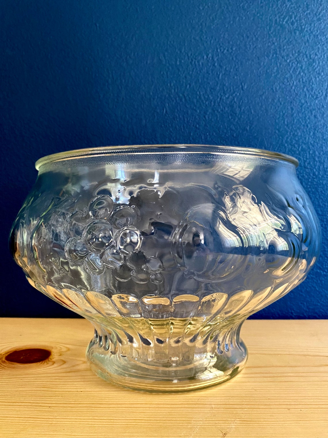 Vintage Punch Bowl Glass 18 Piece Punch Bowl Set Etsy