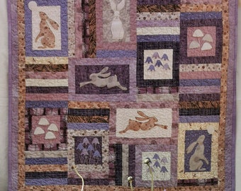 Harebell Pattern by Amanda Hall of Monkey Buttons, PDF, Applique, Patchwork, Wall Hanging, Quilt, Cot Quilt, Cushion