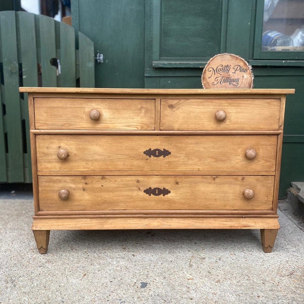 Vintage pine chest of drawers Free UK delivery Restrictions apply