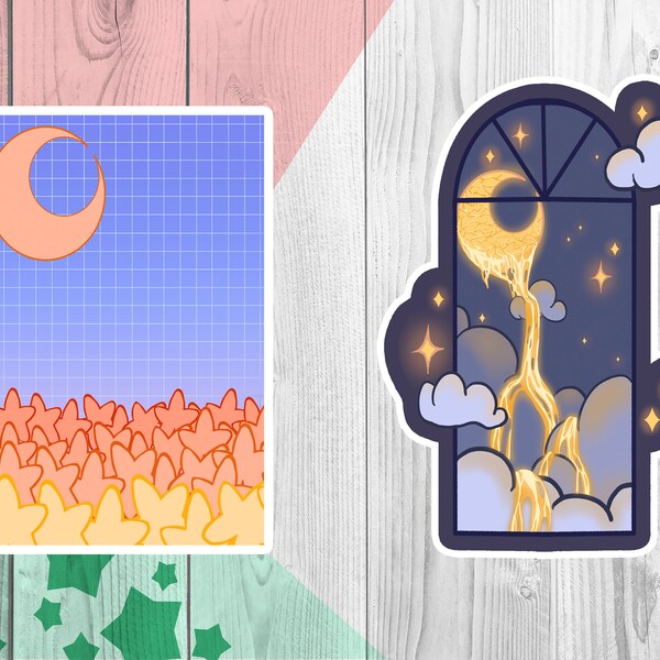 Moon Dream Pop Aesthetic Stickers