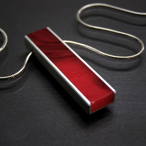 Handgemachte Halskette, Glasschliff, Aluminium eloxiert, Edelstahl