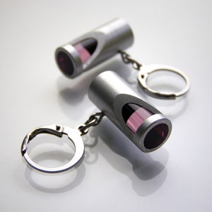 Handmade earrings, cut glass and anodized aluminium