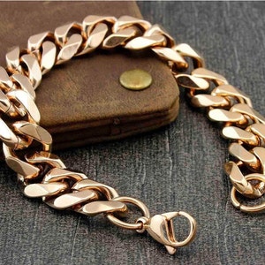 Gold Cuban Bracelet, Curb Link Bracelet, Streetwear Bracelet, Link Bracelet, Gold Chain Bracelet,Chain Bracelet,Curb Bracelet,Men Bracelet