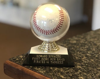 Baseball Holder Protective Display Trophy, Free Engraving, HOME RUN BALL trophy, Game Ball trophy | Baseball Christmas Gift
