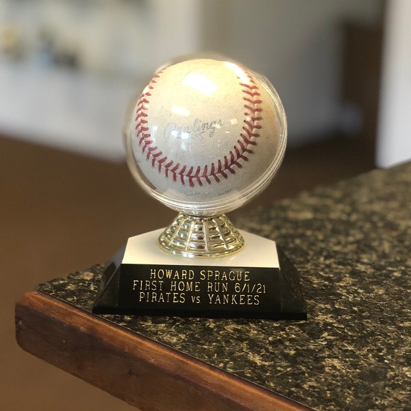 Baseball Holder Protective Display Trophy, Free Engraving, HOME RUN BALL trophy, Game Ball trophy | Baseball Christmas Gift