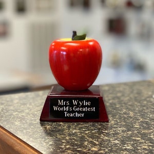 Teacher Gift End of Year Gift Apple Teacher Appreciation Paperweight Principal Student Teacher Best Teacher Trophy image 2