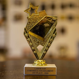 CORNHOLE Trophy FREE ENGRAVING Corn Hole Tournament