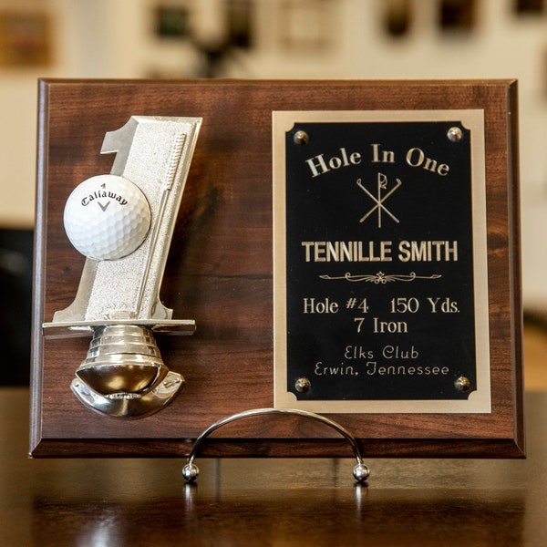 Golf Hole In One Plaque  8x10 | Golfer Christmas Gift | Golfball display trophy