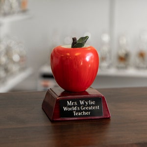 Teacher Gift | End of Year Gift | Apple Teacher Appreciation | Paperweight | Principal | Student Teacher | Best Teacher Trophy