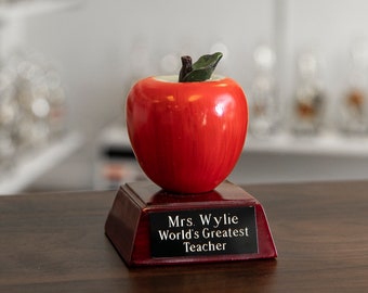 Teacher Gift | End of Year Gift | Apple Teacher Appreciation | Paperweight | Principal | Student Teacher | Best Teacher Trophy