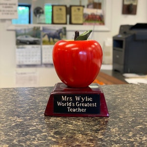 Teacher Gift End of Year Gift Apple Teacher Appreciation Paperweight Principal Student Teacher Best Teacher Trophy image 4