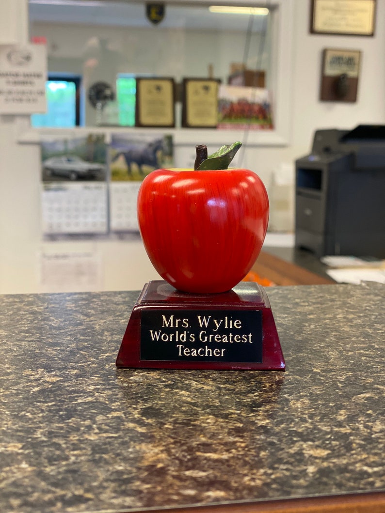 Teacher Gift End of Year Gift Apple Teacher Appreciation Paperweight Principal Student Teacher Best Teacher Trophy image 4