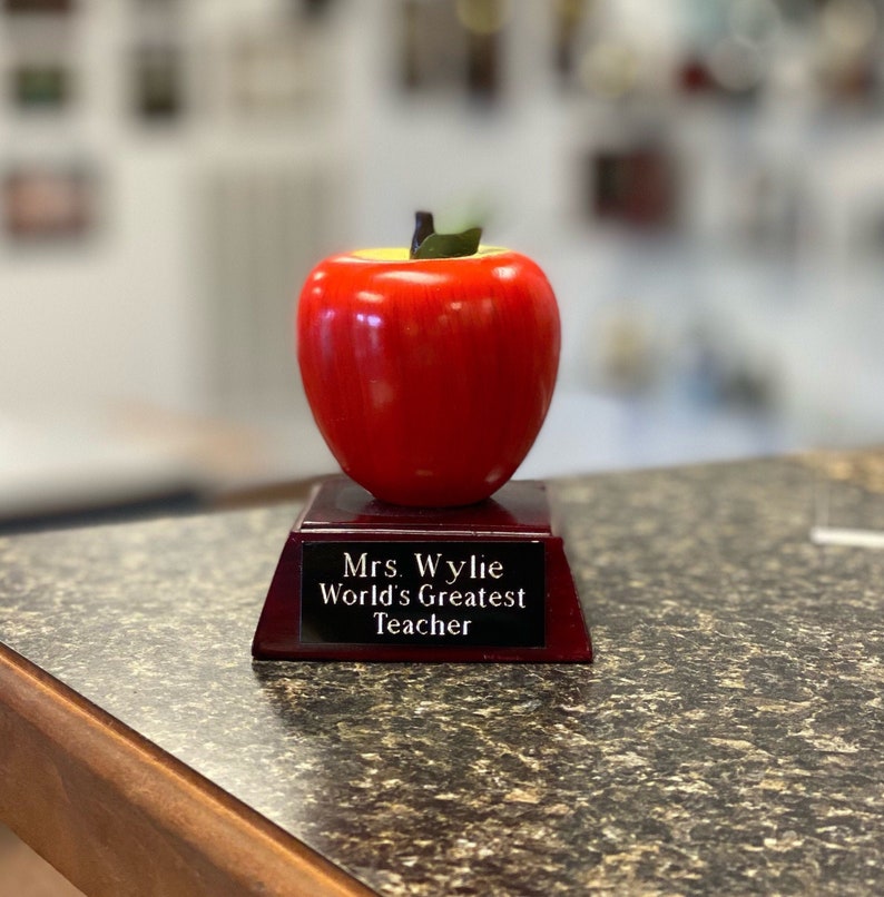 Teacher Gift End of Year Gift Apple Teacher Appreciation Paperweight Principal Student Teacher Best Teacher Trophy image 2