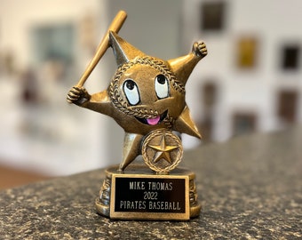 Baseball Softball Trophy | Little Star | Resin |Custom Award | Youth Baseball | Personalized Baseball Trophy