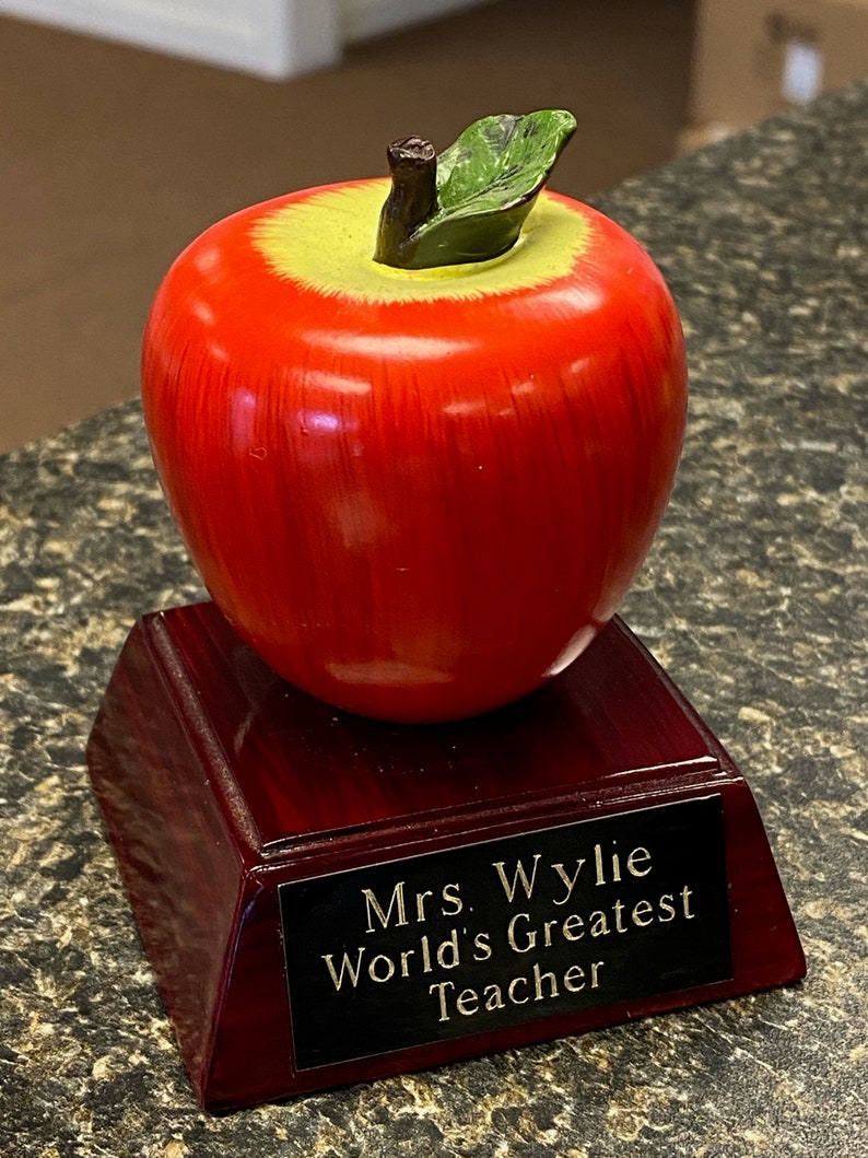 Teacher Gift End of Year Gift Apple Teacher Appreciation Paperweight Principal Student Teacher Best Teacher Trophy image 5