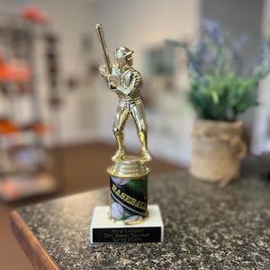 Baseball Trophy with column | Custom Award | Youth Baseball | Personalized Trophy