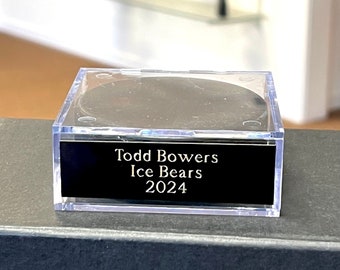 Hockey Puck Display Case, With Name Plate | Game Puck Display, Autographed Puck  Display | [hockey Puck Not Included] - Etsy